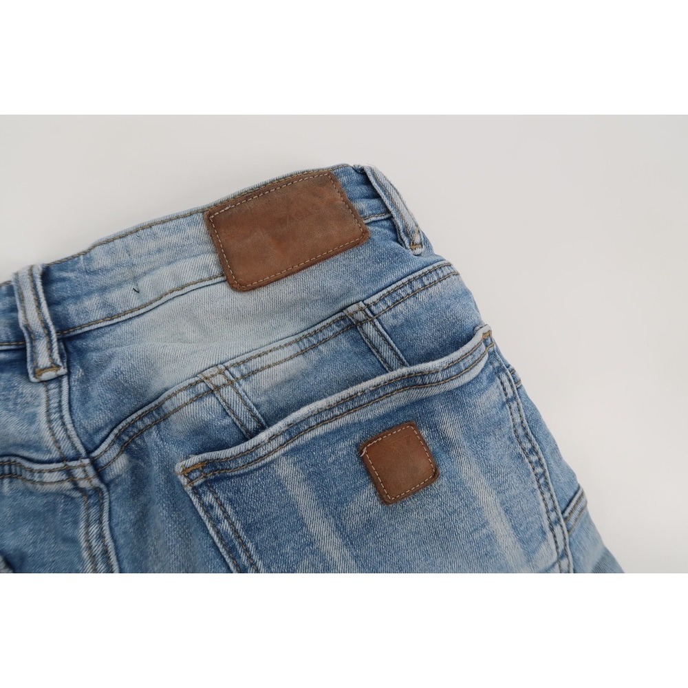 Valabasas Patchwork Jeans Men 32 Blue Button Fly Streetwear Denim Stacked Flared - Picture 8 of 14